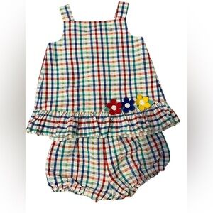 Florence Eiseman Set with Flower Appliqués SZ 12M